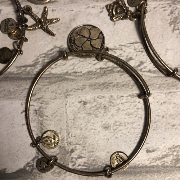 5 Alex & Ani charm bracelets silver tone penquin bumblebee starfish - Picture 2 of 6